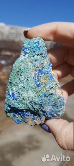 Азурмалахит камень срез минерал
