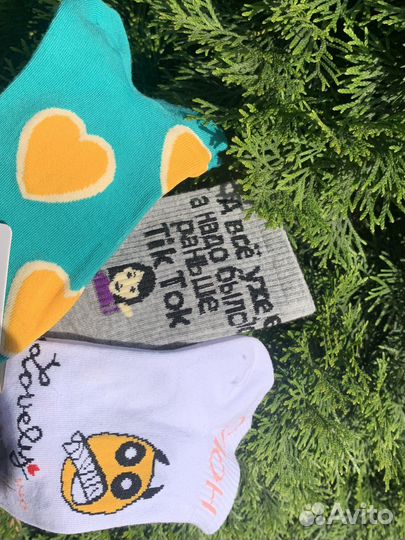 Носки высокие с принтом