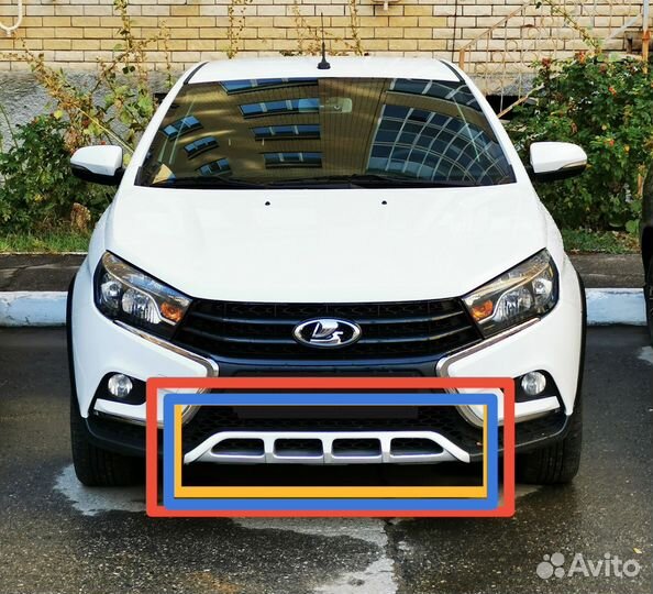 Накладка переднего бампера Лада Веста кросс