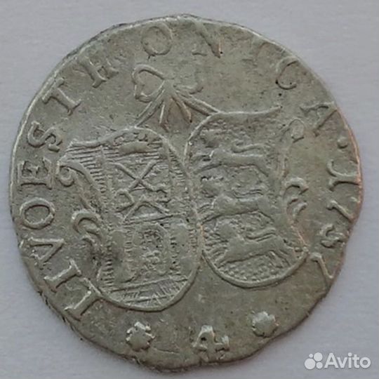 Ливонез 4 копейки 1757