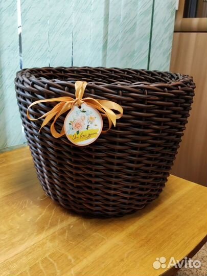 Кашпо из искусственного ротанга 12 литров