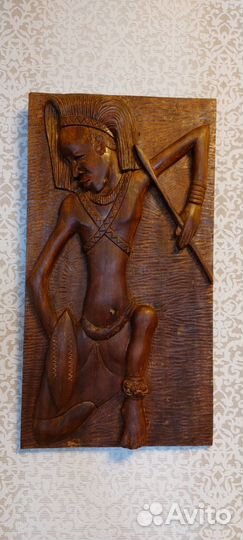 Панно маска африканская красн дерево