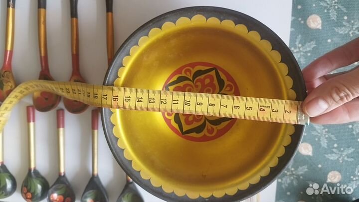 Деревянные ложки и миска СССР расписные