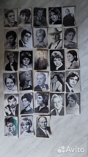 Открытки артисты одна 8р. Все вместе 1200р