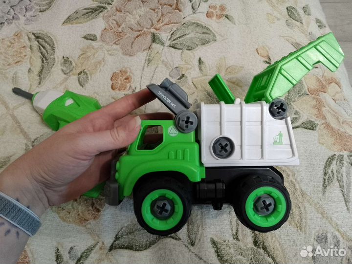 Машинка мусоровоз 20см с шуруповертом