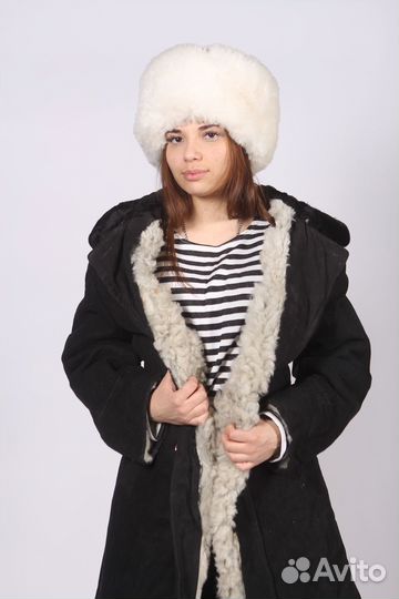 Бекеша белая с белым мехом до 52 размера