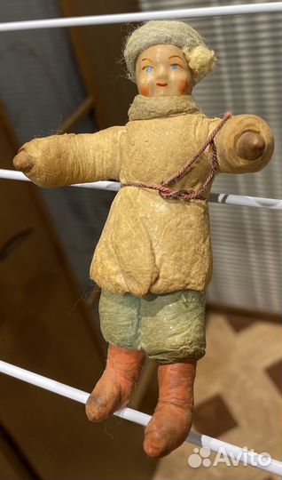 Ёлочная игрушка мальчик Казачок Вата СССР