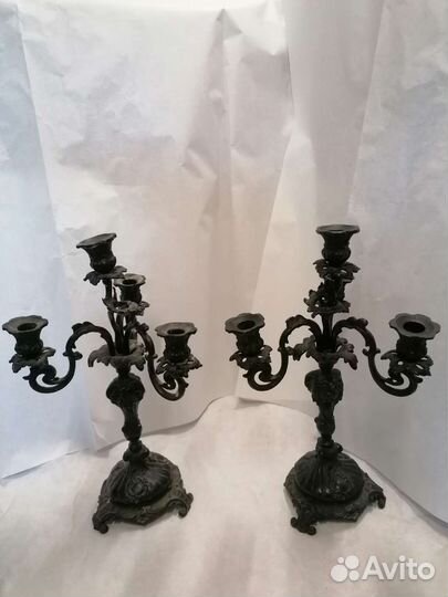 Подсвечник. Канделябр на 4 свечи.Каслинское литьё