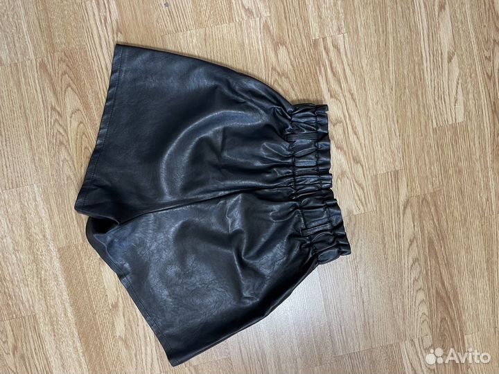 Шорты кожаные (эко), шорты-юбка