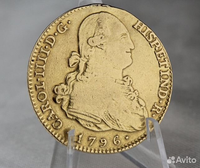 Монета 4 эскудо 1796г. Карл IV. Мадрид. Золото