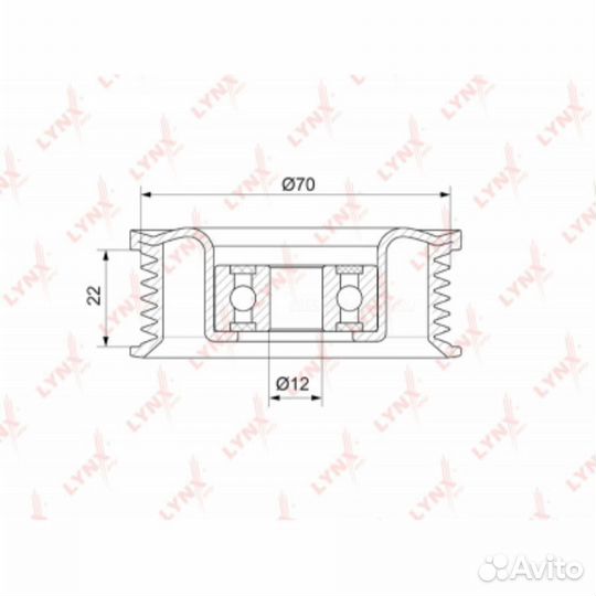 Lynxauto PB-7134 Ролик обводной приводного ремня