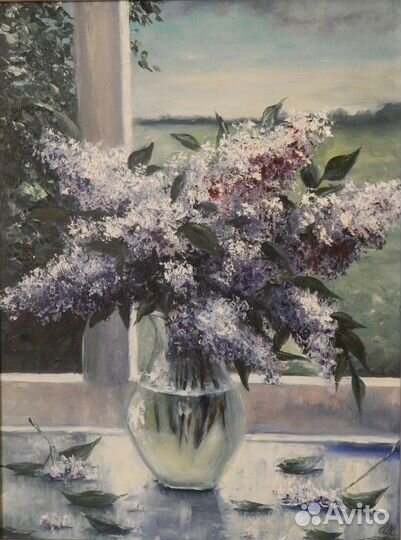 Картины маслом,сирень,цветы
