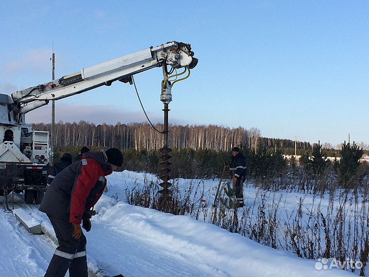 Установка опор лэп, электромонтаж