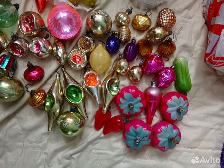 Елочные игрушки стекло СССР