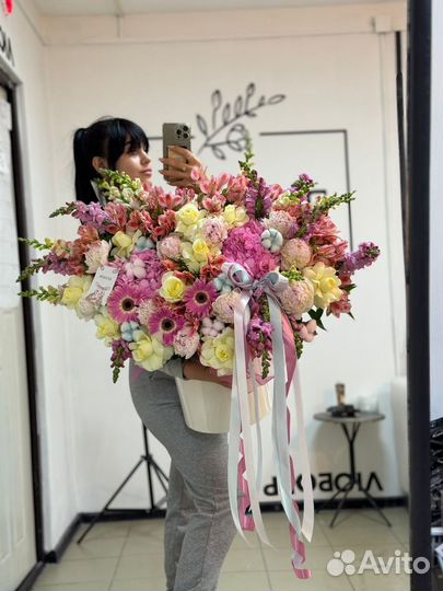 Коробка микс цветов. Доставка беспл 24/7