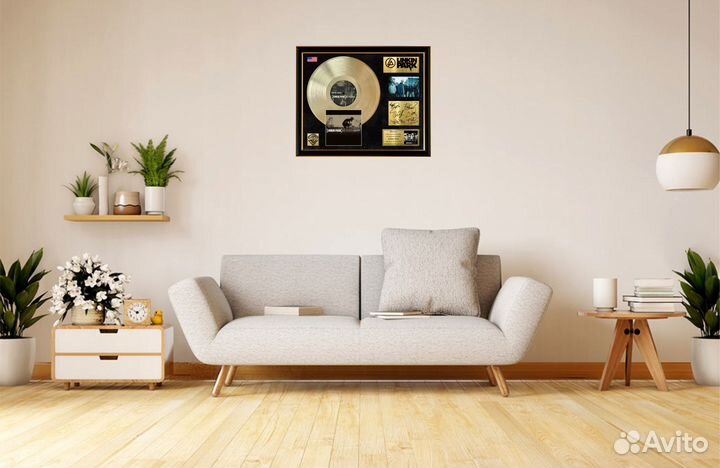 Linkin Park золотой винил в рамке готовый подарок