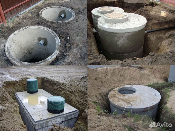 Септик из бетонных колец под ключ с установкой
