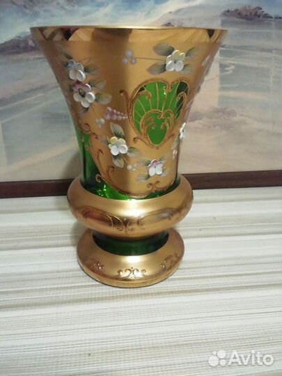 Ваза цветное стекло Богемия