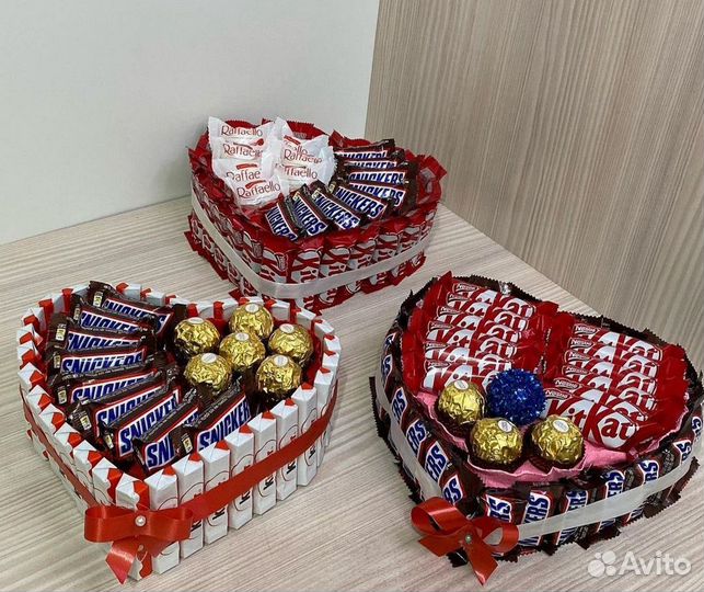 Тортики киндер, сникерс, кит кат