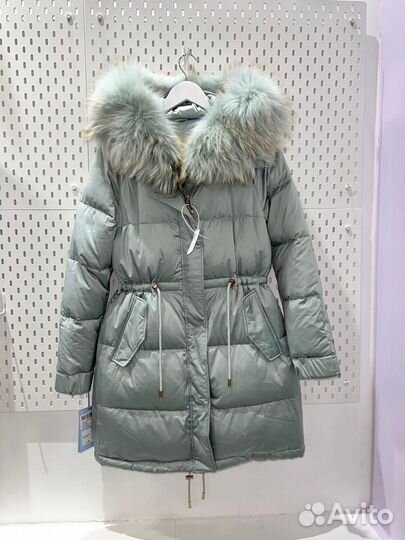 Пуховик/Пуховое пальто/Мех енота