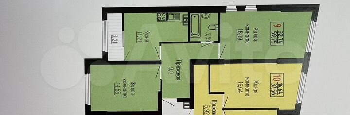 2-к. квартира, 60 м², 10/29 эт.