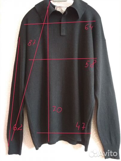 Джемпер Поло 55% шёлк 45% кашемир размер 46 48 50