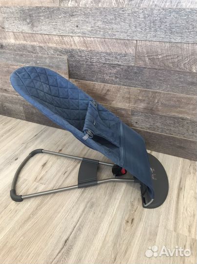 Детский шезлонг Baby Bjorn Bliss Cotton синий