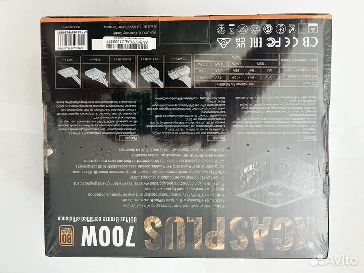 Блок питания aerocool kcas plus 700w