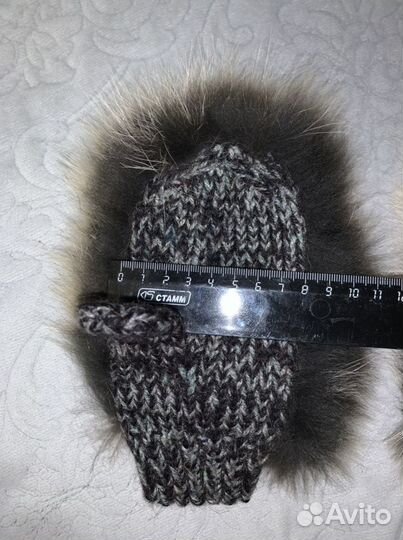 Варежки детские с натуральным мехом