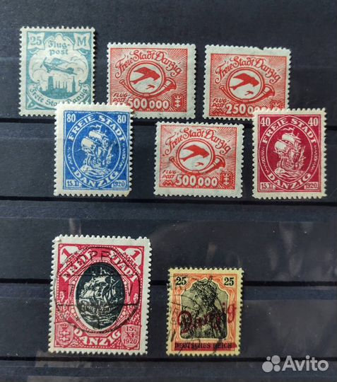 Марки Danzig Данциг 1923 год Гданьск