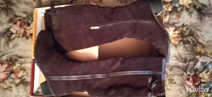 Сапоги ботфорты 38 размер натуральная замша натура