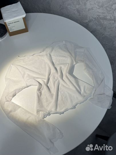 Лонгслив прозрачный белый 40-42