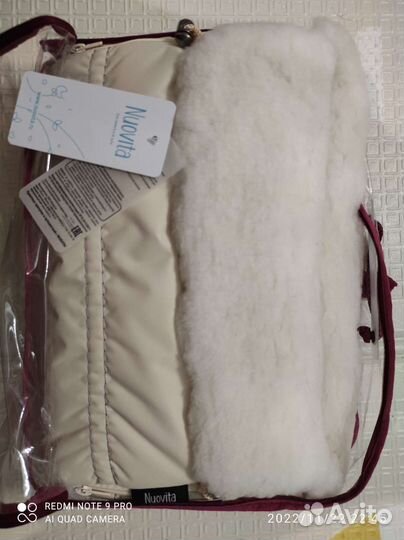 Муфта на овчине новая на коляску кремовая