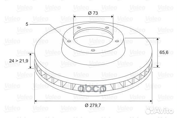 Диск тормозной 297043 Valeo