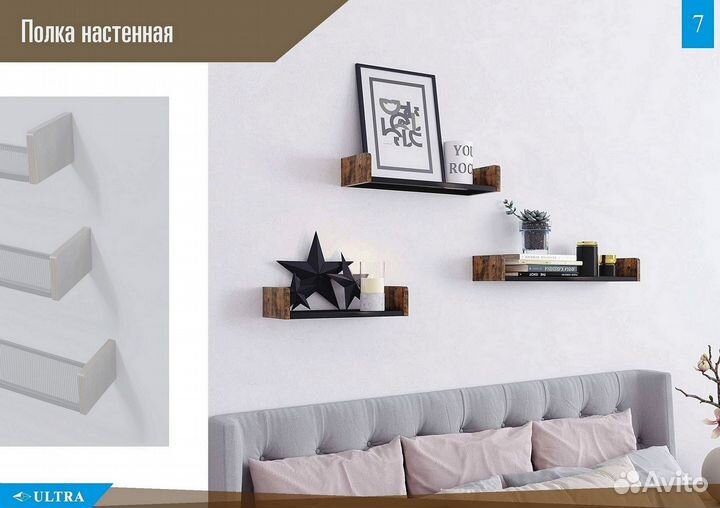 Полка настенная Лофт