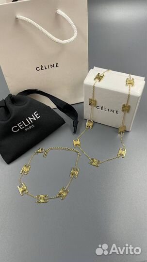 Ожерелье колье браслет Celine Triomphe комплект