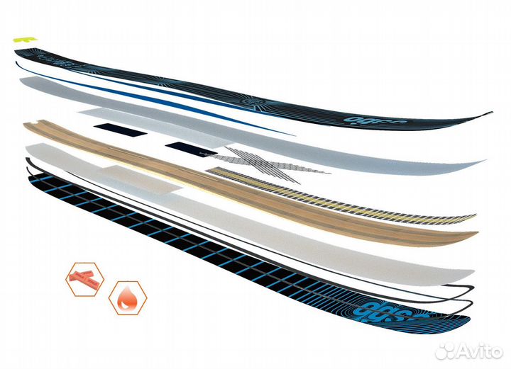 Горные лыжи фрирайд Ogso Diable (186) + крепления