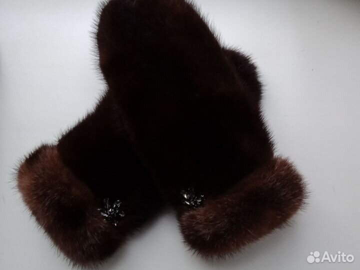 Варежки из меха норки