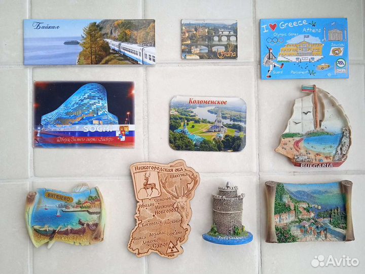 Магниты на холодильник разных стран городов России