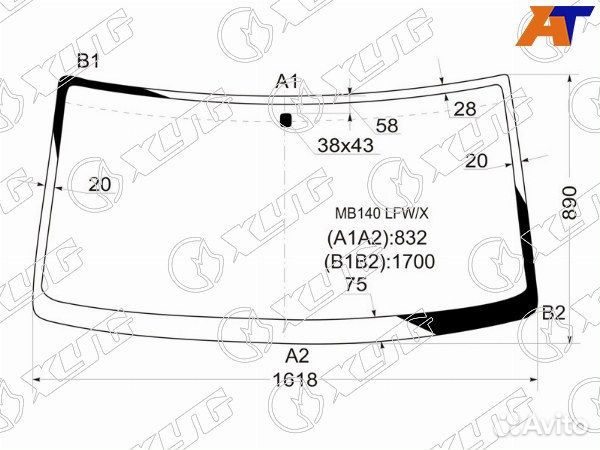 Стекло лобовое ssangyong istana
