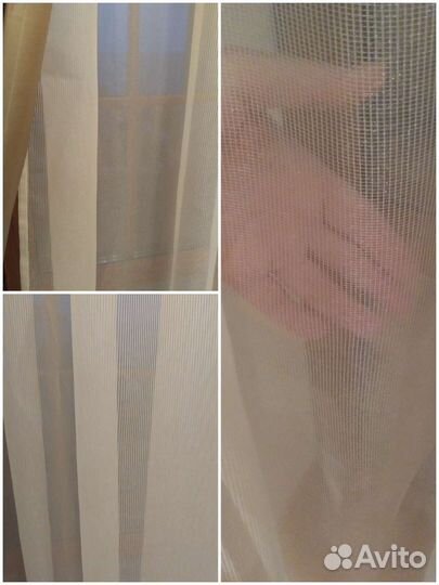 Тюль,гардина с тканевой вставкой. размер 3.10/5.90