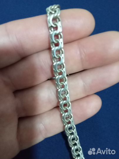 Серебряная цепь 925 проба, плетение Бисмарк