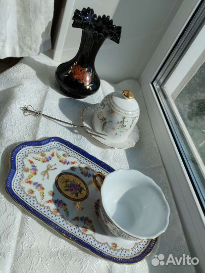 Набор Сочи 80х,Чашка на подносе Англия