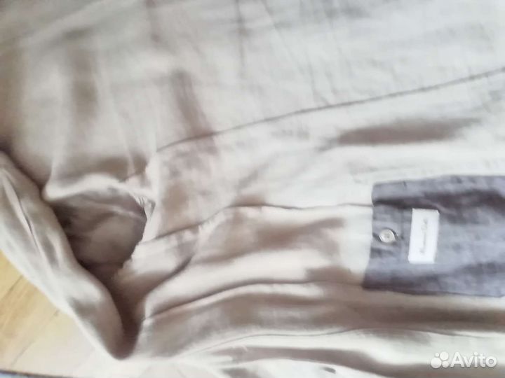 Льняной мужской пиджак и рубашка massimo dutti