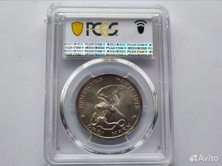 3 Марки 1913 Пруссия pcgs MS 65
