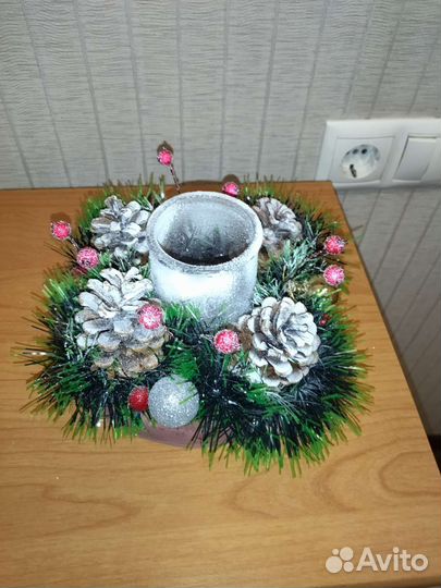 Новогодняя поделка подсвечник для сада школы