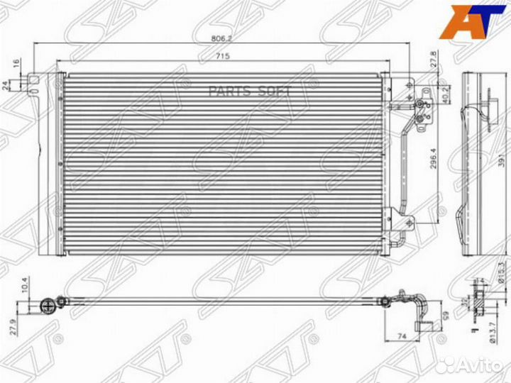 Радиатор кондиционера Volkswagen Transporter 03-15 / Multivan 03-15 stvwt53940