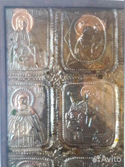 Икона 9 святых.Размер иконы 19х15х1см