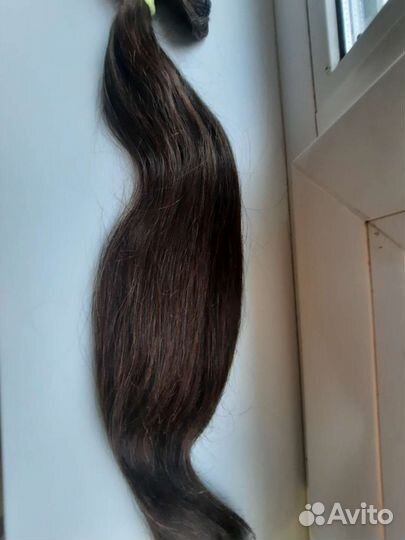 Волосы для наращивания 55 см темно русые