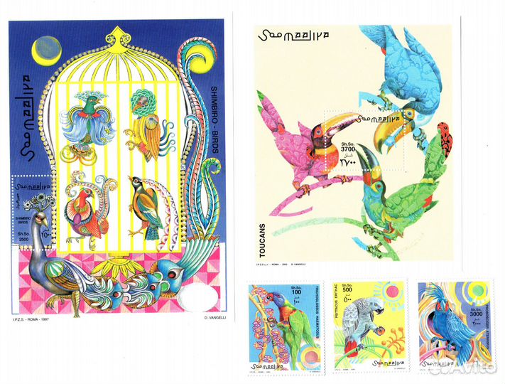 Марки птицы и жуки